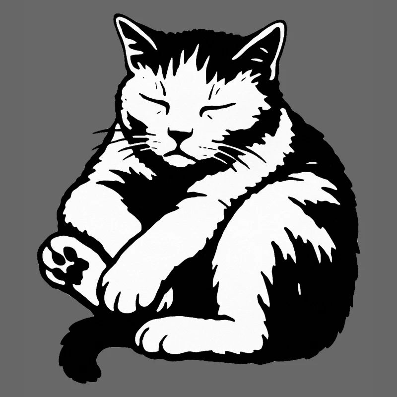 Sleeping Cat Silhouette
