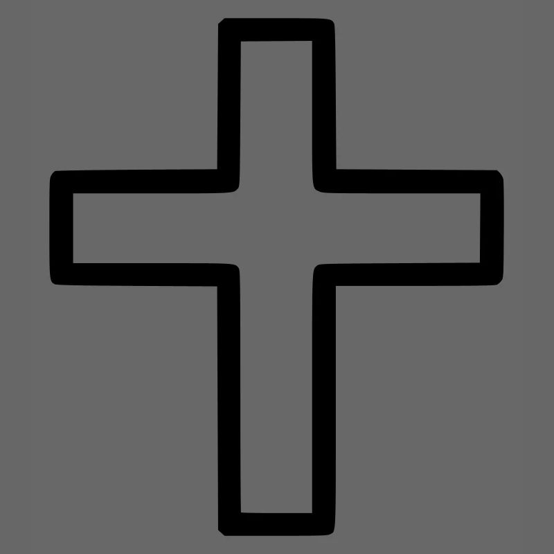 Dickes Kreuz Outline Comic Symbol