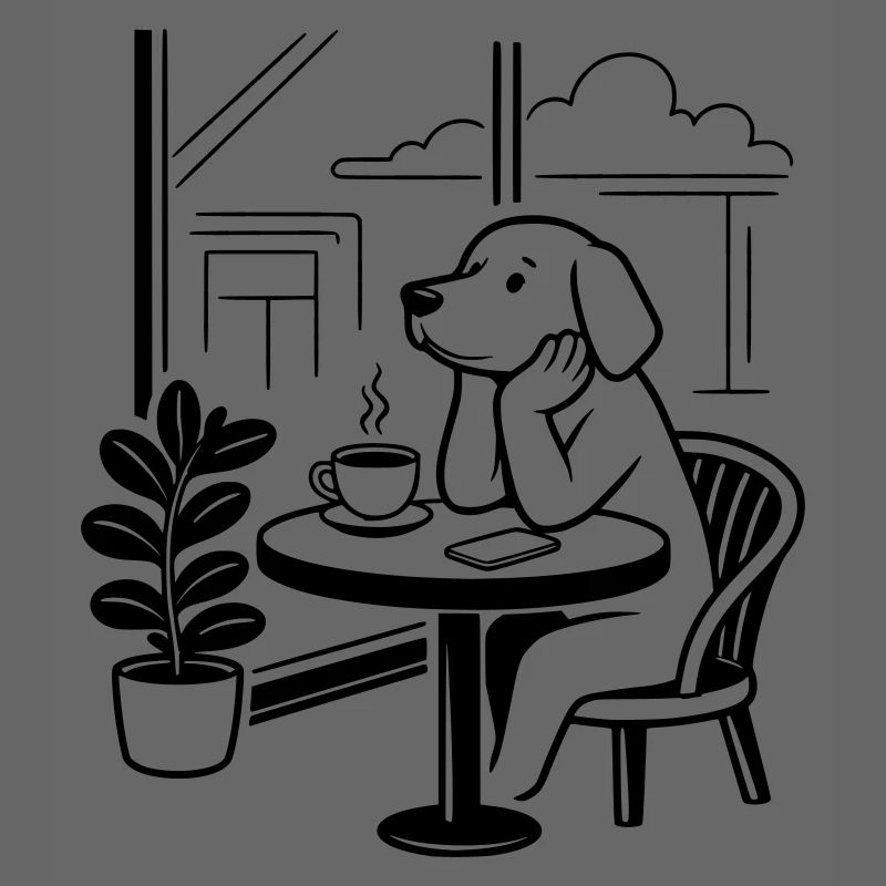 Hund im Café