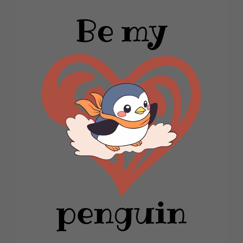 Herzpinguin mit Schal