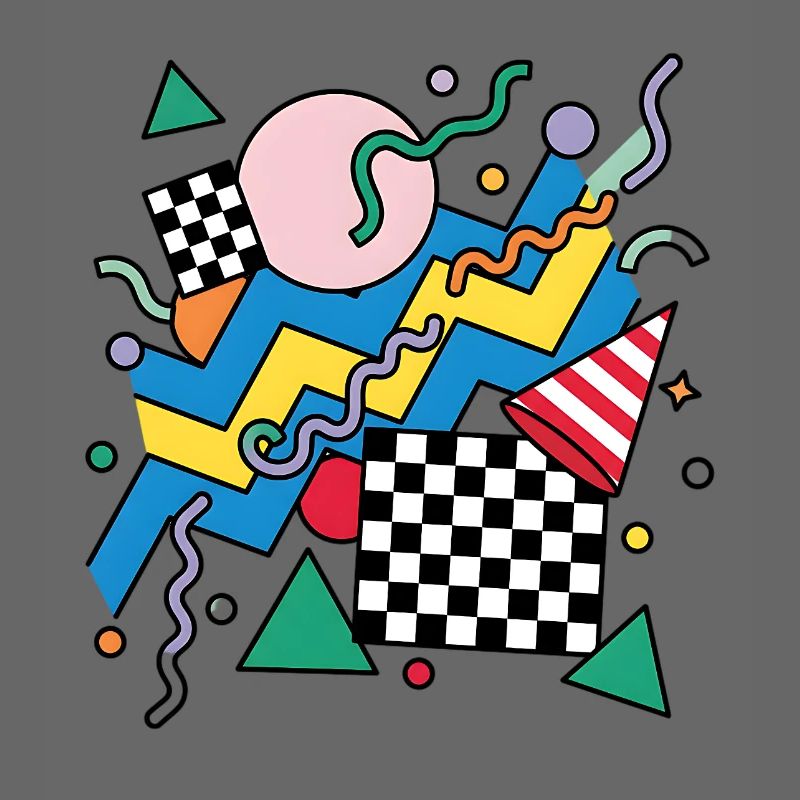 Geometric Neon Punk Pattern