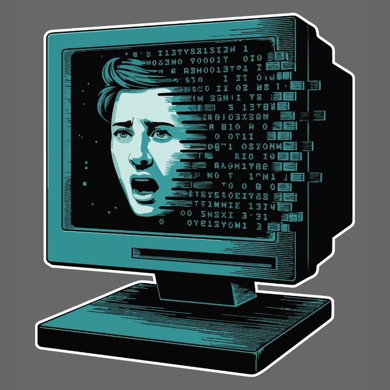 Retro Computer Terror Retroglitch AI