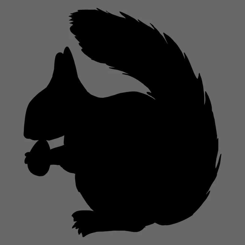 Squirrel with nut shadow figure