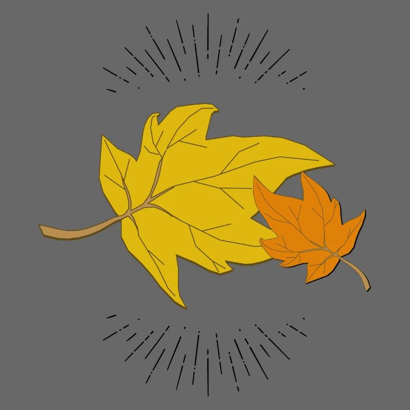 Herbstblatt mit Strahlen
