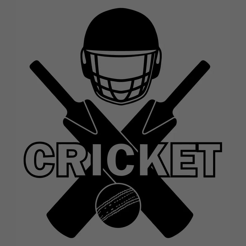 Cricket-Logo-Schattenbild mit Text