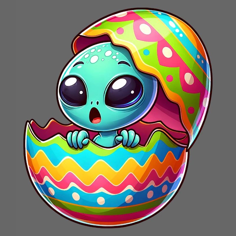 Conception colorée d’oeuf de Pâques extraterrestre éclosion