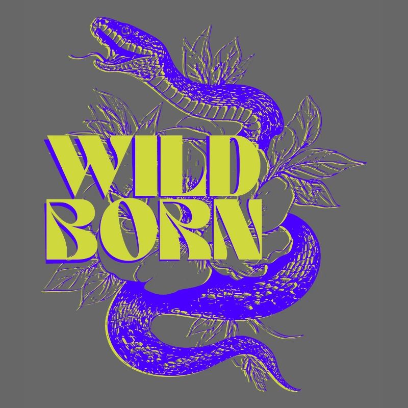 Conception de tatouage de serpent né sauvage