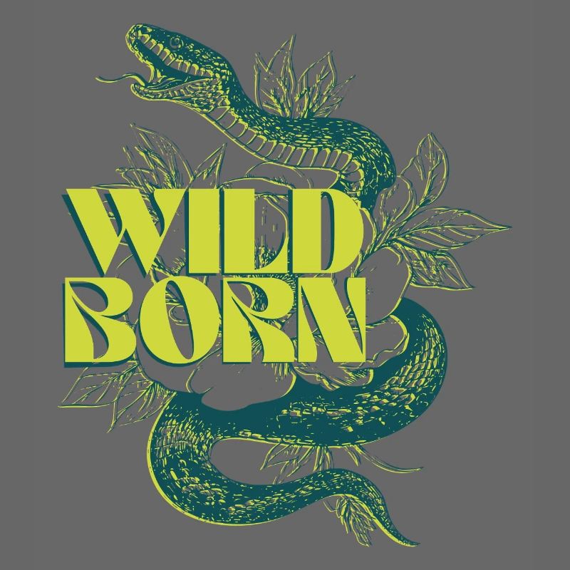 Wild Born Snake and Leaf Design