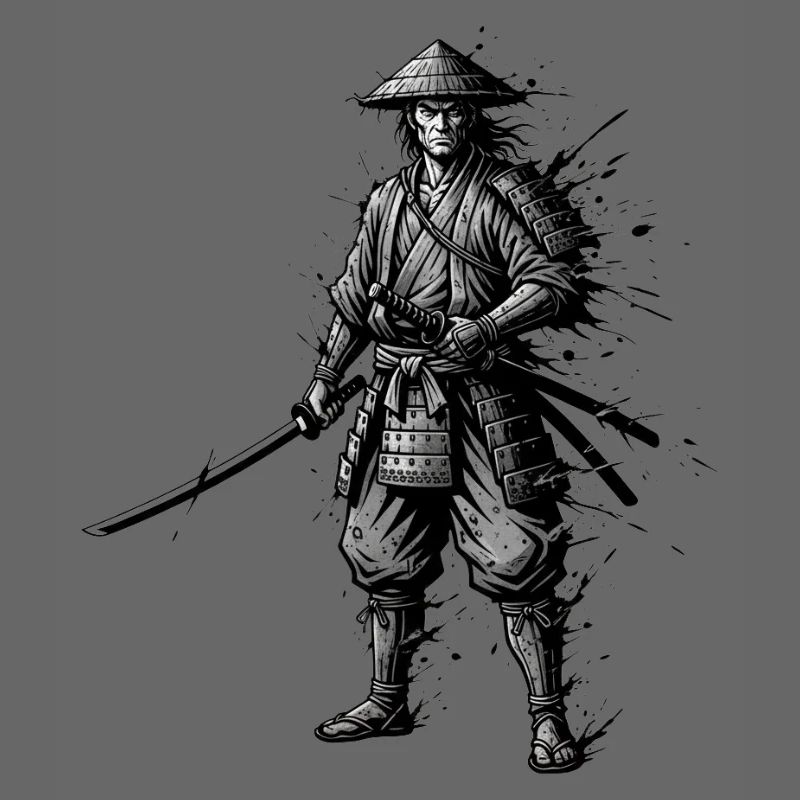 Samurai warrior with katana lonely-ronin-japan