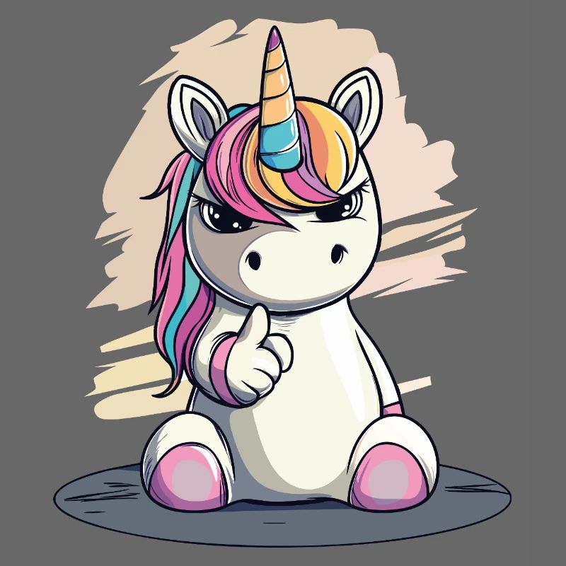 Licorne effrontée avec index – Mignon et cool