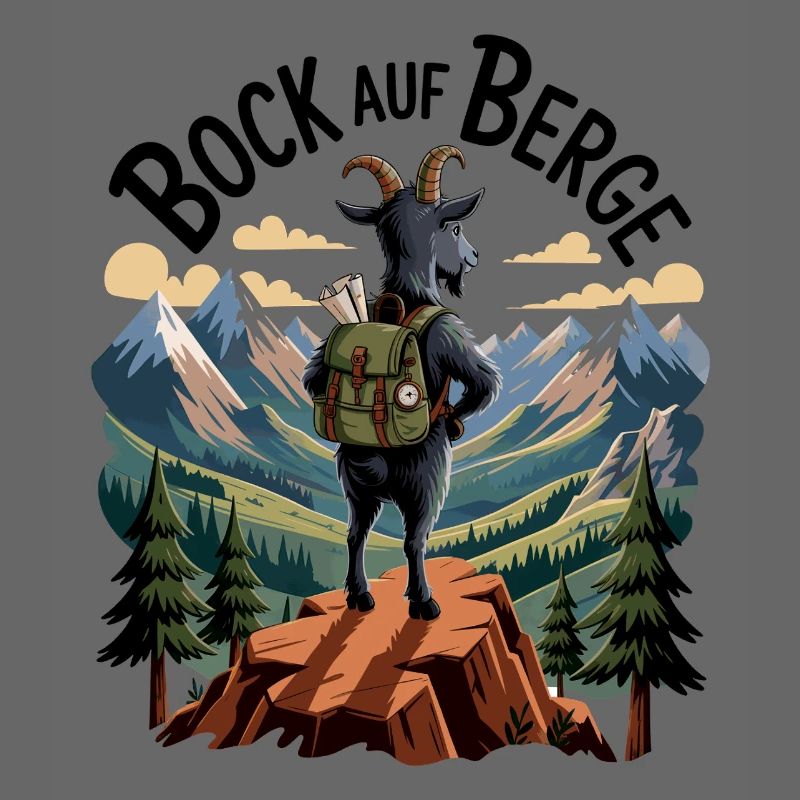 Bock on montagnes chèvre de montagne avec sac à dos