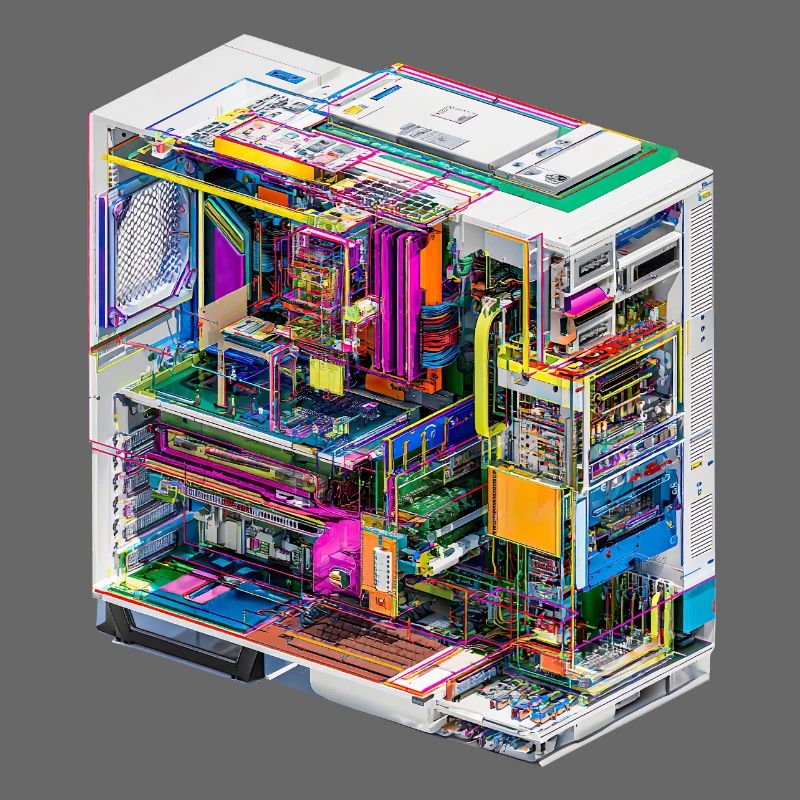 Buntes Innenleben eines Computers