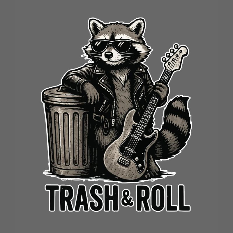 Trash & Roll Waschbär mit Gitarre