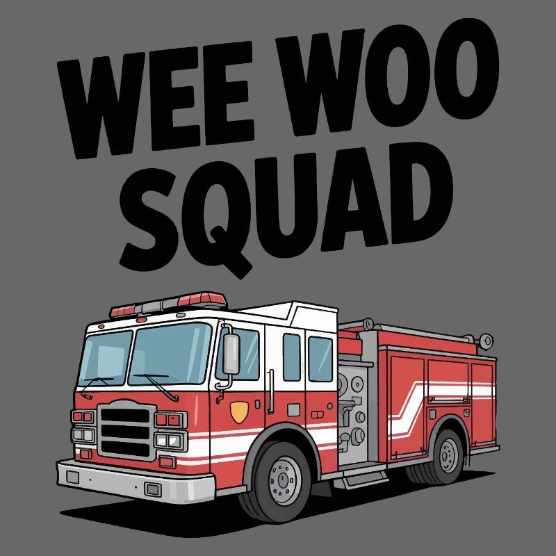 Wee Woo Squad Fire Brigade Car Rescuer Saying