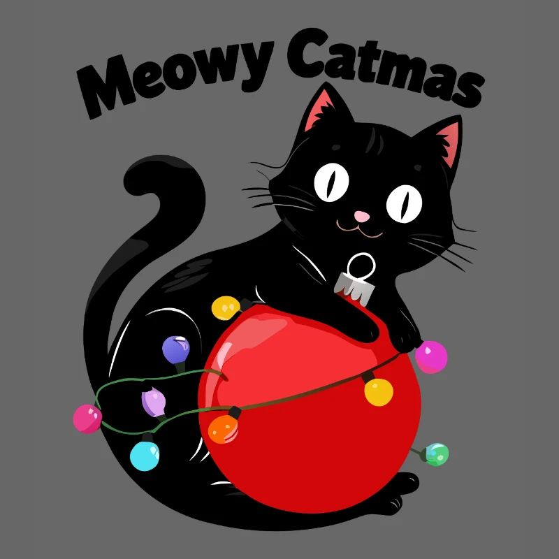 Meowy Catmas - Katze mit Weihnachtskugel