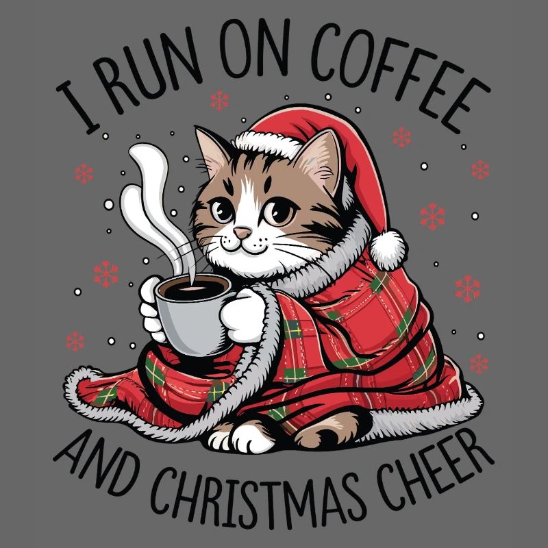 Kätzchen-Weihnachtskaffee und Freude