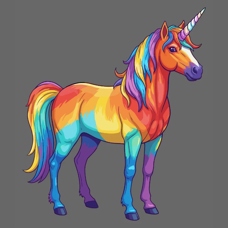 Buntes Einhorn-Regenbogen-Pop-Art-Aquarell