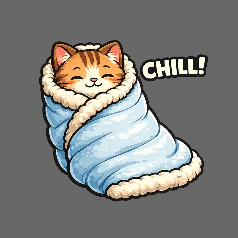 Cuddly cat in winter blanket