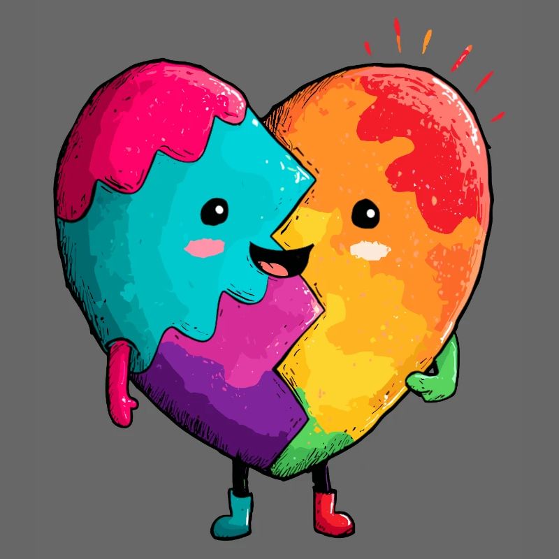 Regenbogenherz Umarmung