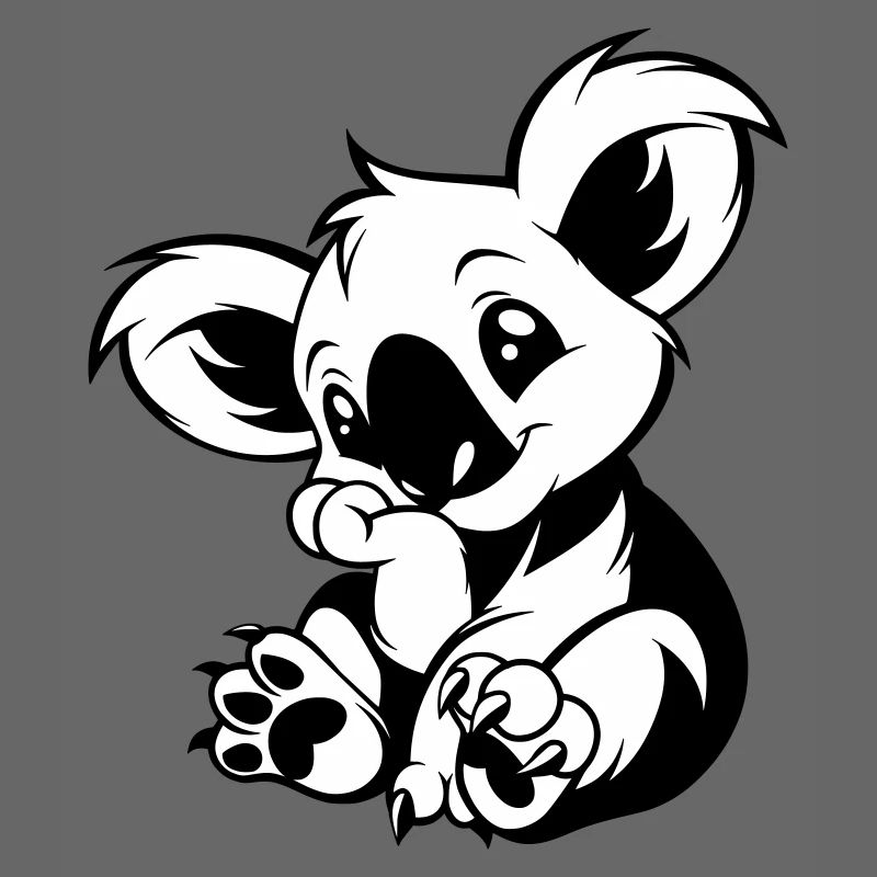 Cute koala sitting playfully