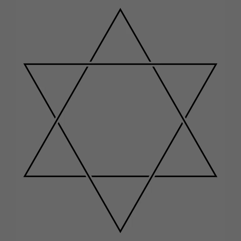 Étoile de David Minimaliste - Hexagramme de dessin au trait