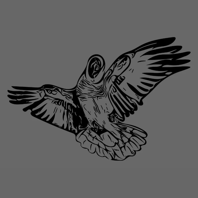 Parrot Vintage Bird Flight Drawing