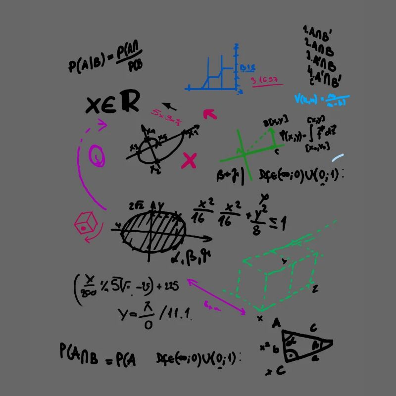 Math Complex Mathematical blackboard with formulas