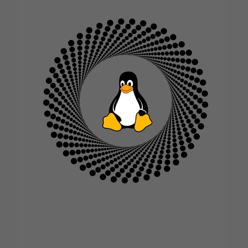 Computer System Pinguin Nerd pc inside Programm lo