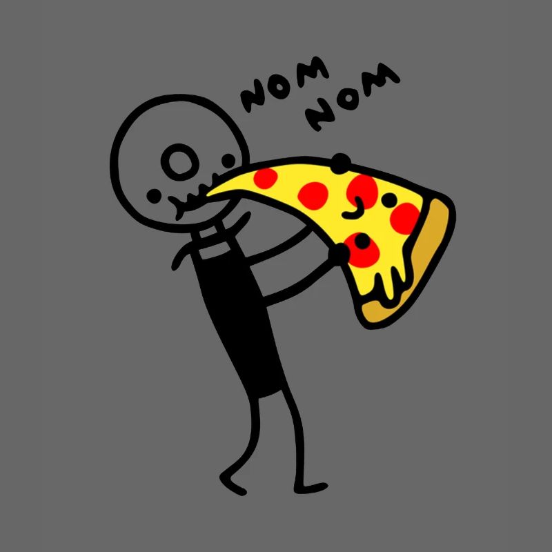 Pizza cutter eats pizza