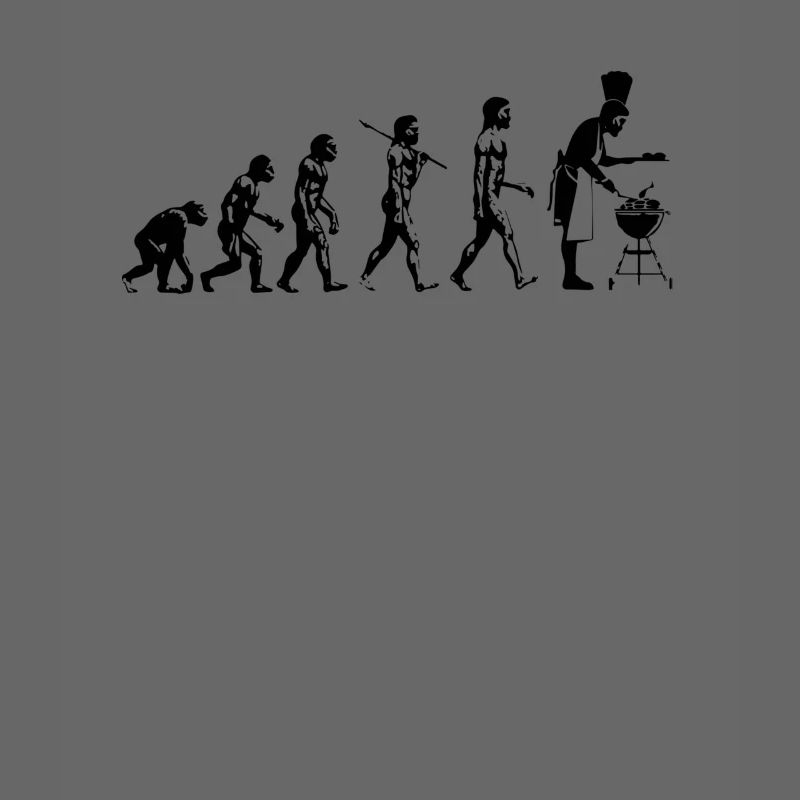 Evolution grillen Fleisch Witz Spaß Mann Geschenk