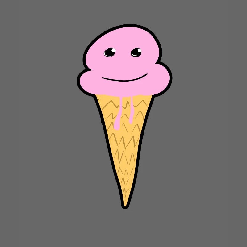 lächelnde Eis Kugel mit Konus