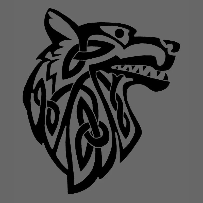 Wolf schwarz Wikinger