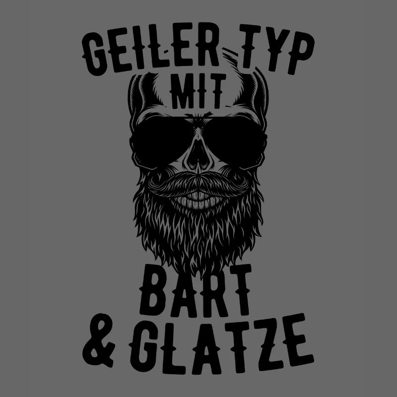 Geiler Typ Mit Bart & Glatze Glatzkopf Bartträger