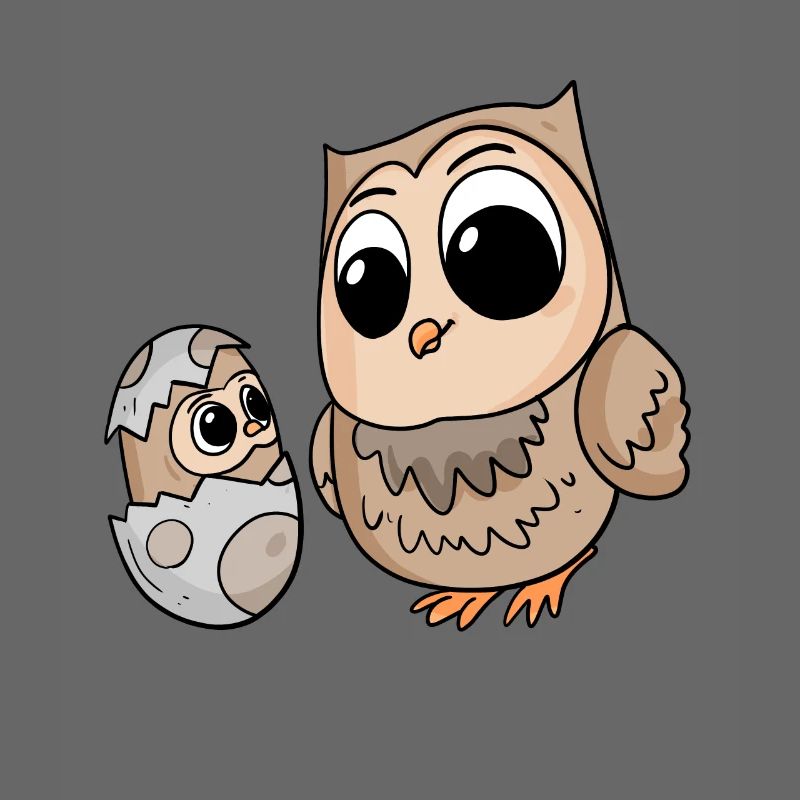 Eule mit Baby Eule