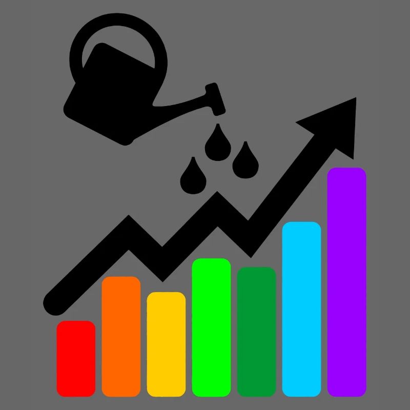 Better results colored graph and watering can