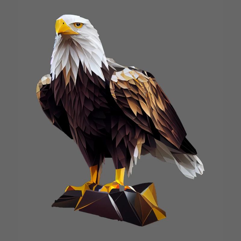 Cooles Polygon Design Mit Einem Weißkopfseeadler