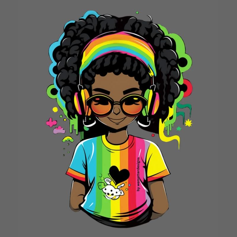 Leuchtender Reggae-Pullover mit Rainbow-Design