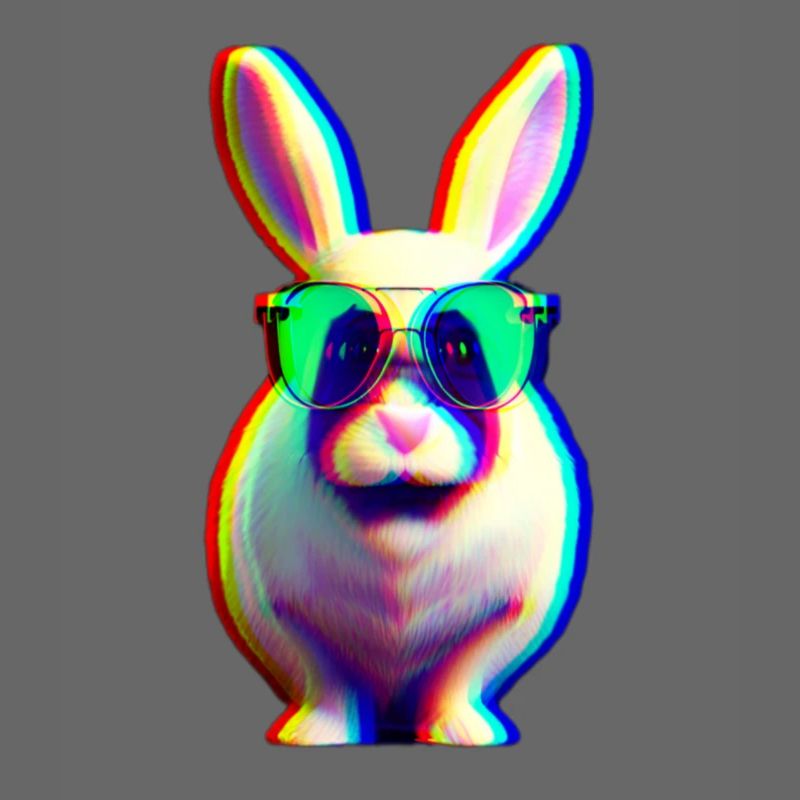 cool rabbit - glitch effect rabbit