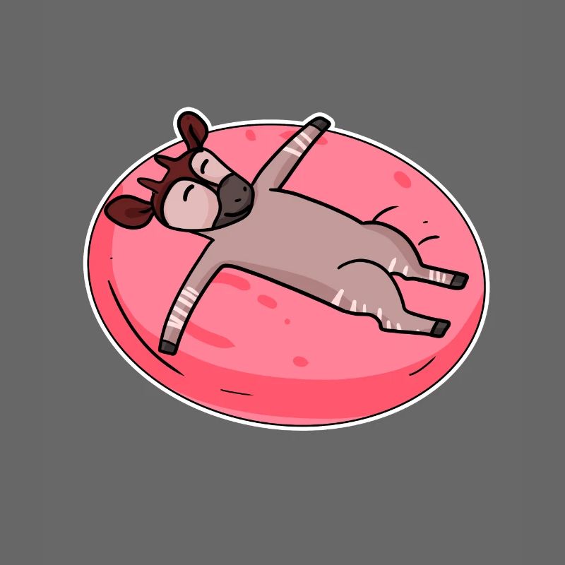 Schlafendes Okapi Waldgiraffe