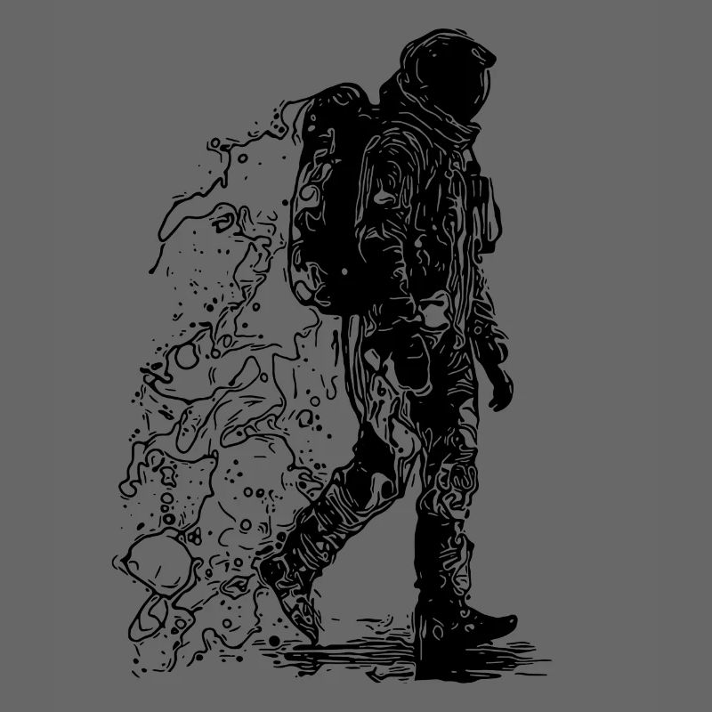 Space astronaut in moonlight dust