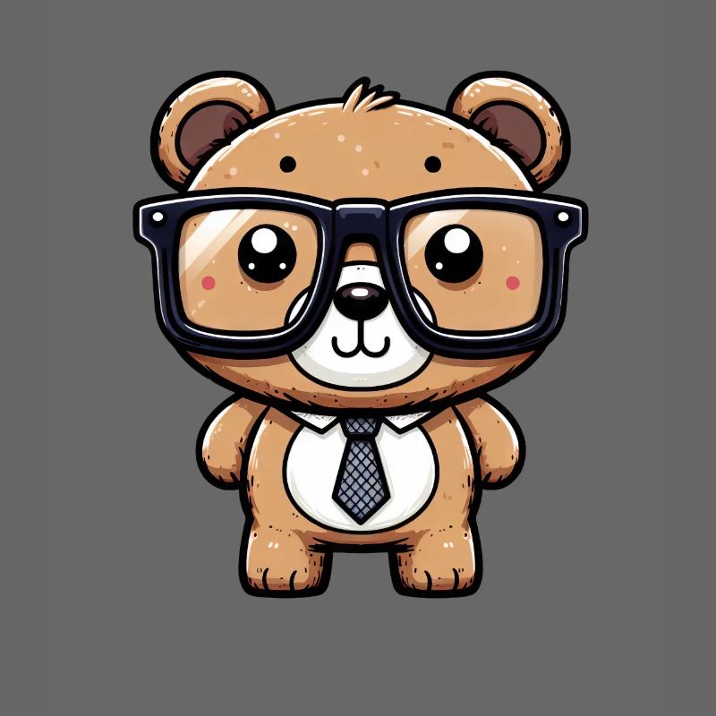 Nerdiger Bär mit Brille
