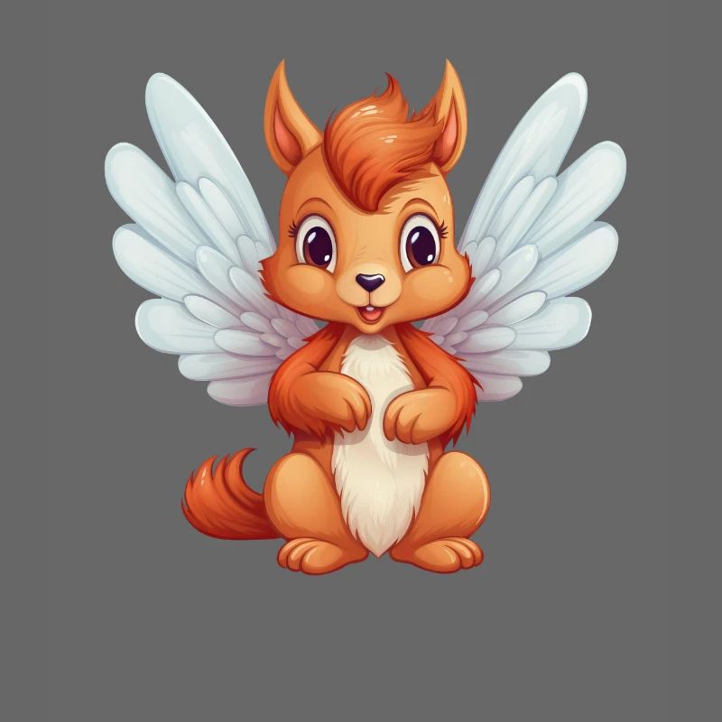 Süßes Eichhörnchen-Engel-Comic