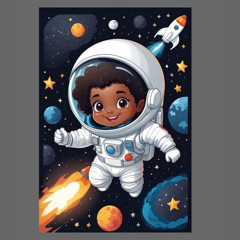 Enfant de l’espace avec combinaison d’astronaute