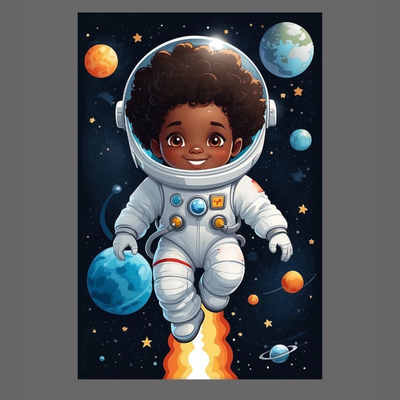 Visage d’enfant aventurier de l’espace