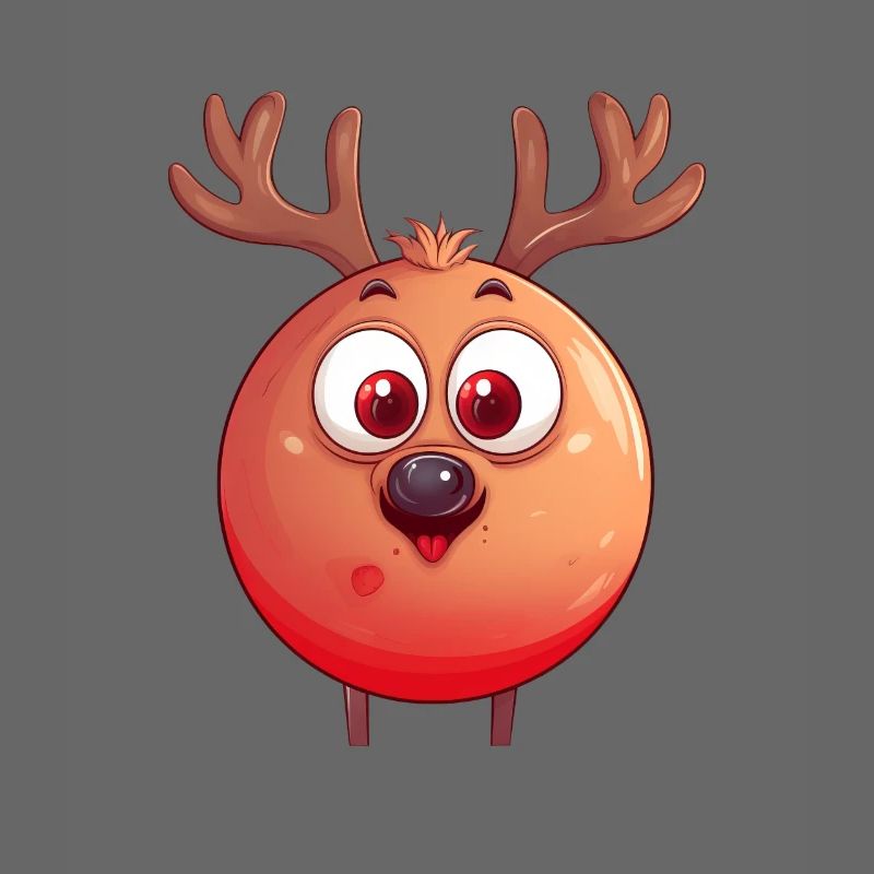 Rundes Rentier-Weihnachtskugel Comic Design