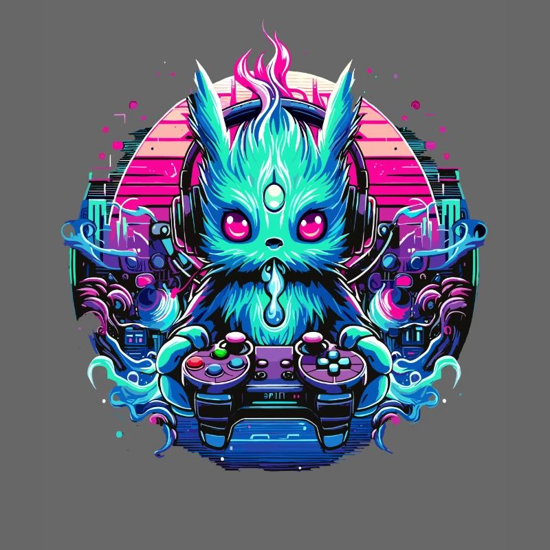 Synthwave Zocker Gaming Alien