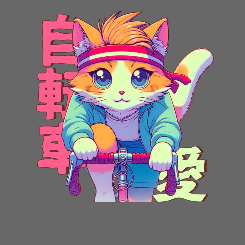 Chat d’anime cycliste Neko