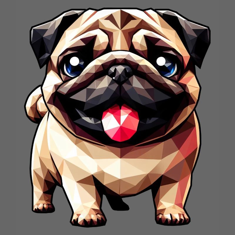 Geometric Pug: Polygon Artwork