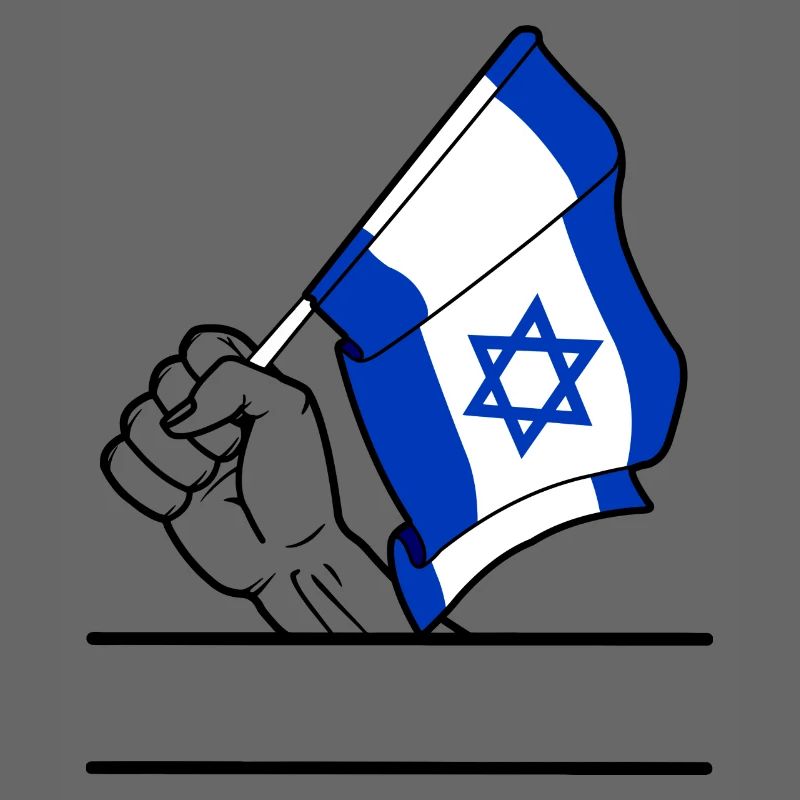 Flagge Israel transparenter Fausttextraum