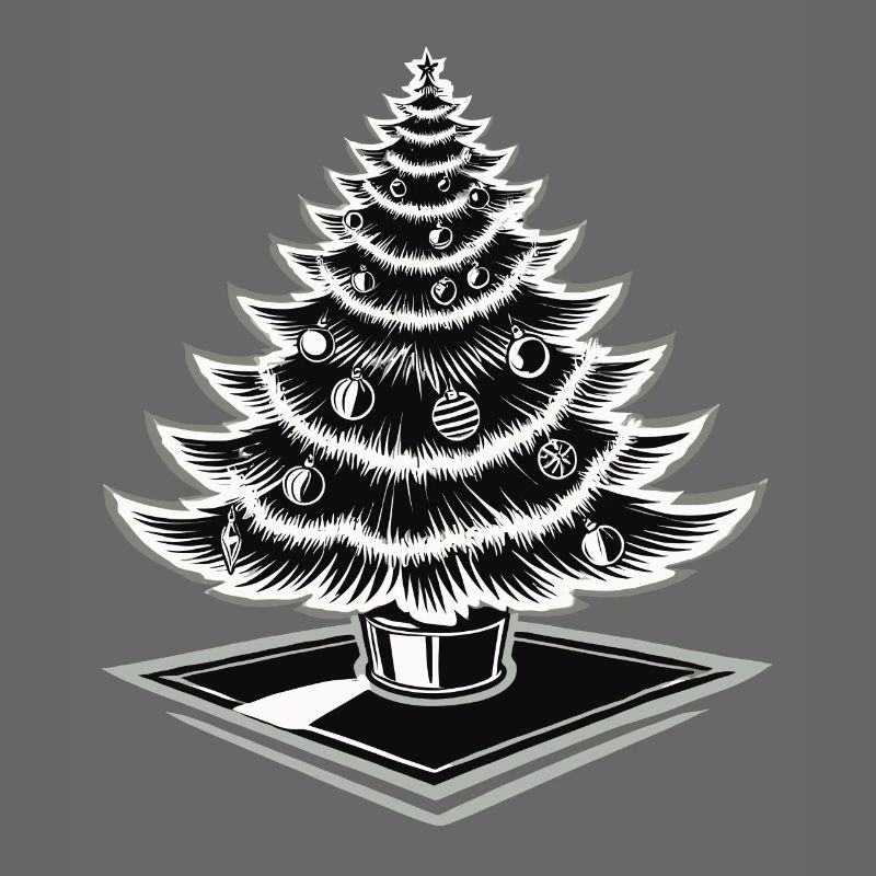 Christmas tree with baubles for festive
